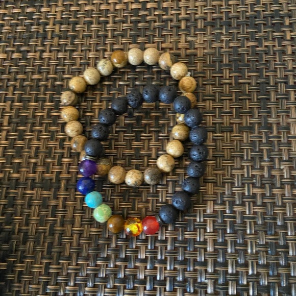 Macy’s Two NIB stretch bracelets. Tigers Eye & Chakra with black beads. - Picture 4 of 5